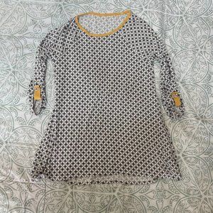 Patterned 3/4 Sleeve Swing Top